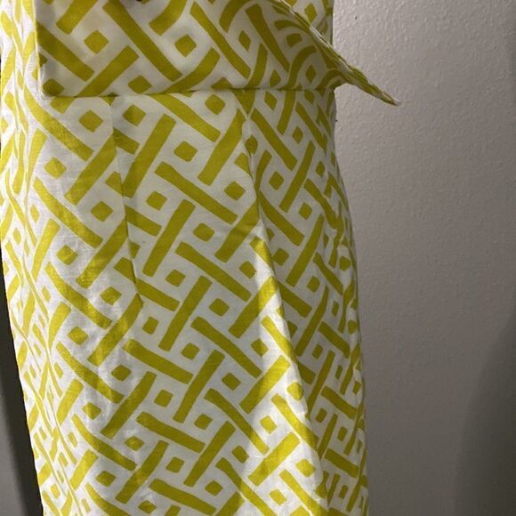 NicoLA Green Cream Geometric Pattern Square Beck Shift Dress - Picture 4 of 12